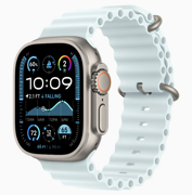 Apple Watch Ultra 2 (2024) GPS + Cellular 49mm Natural Titanium Case with Ice Blue Ocean Band